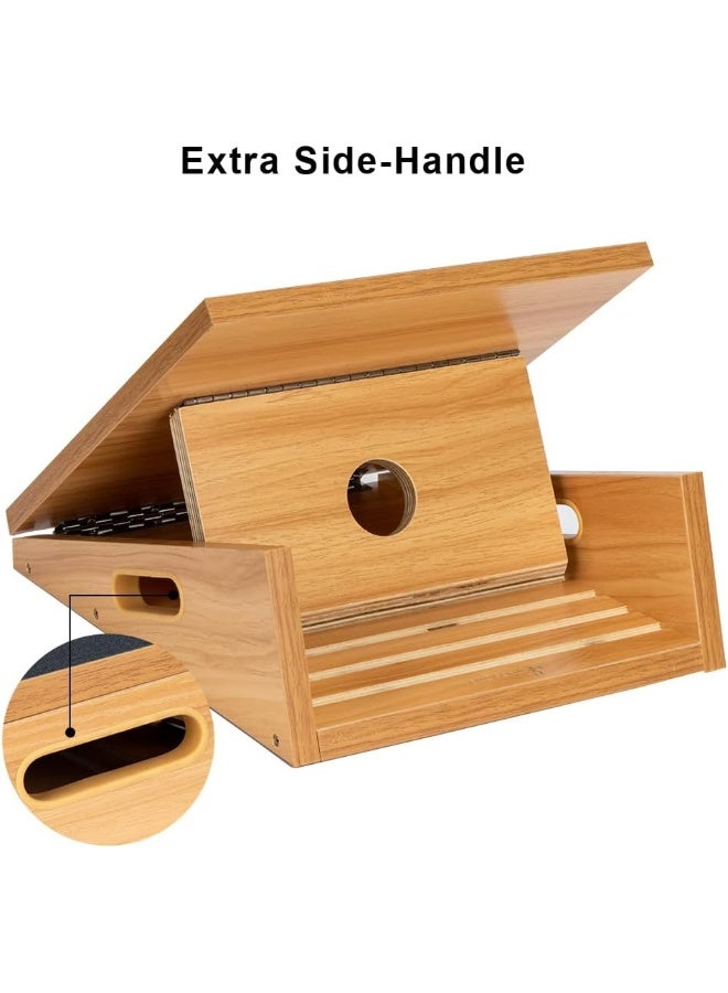 StrongTek Professional Wooden Slant Board, Adjustable Incline Board and Calf Stretcher, Stretch Board, Extra Side Handle Design for Portability, 16 X 12.5 Inches, 5 Positions (450 LB Capacity) (Full-Coverage) - Image 1