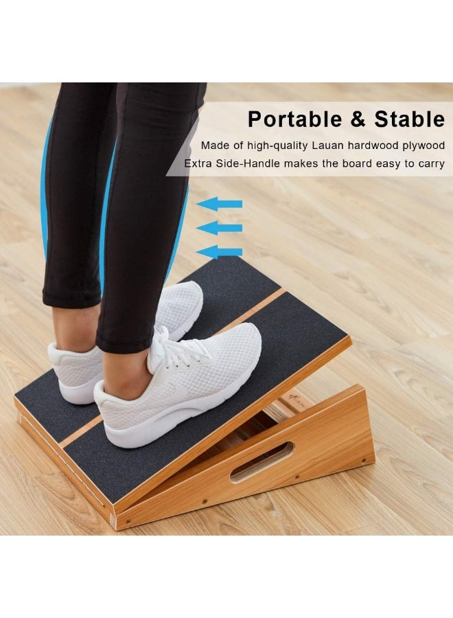 StrongTek Professional Wooden Slant Board, Adjustable Incline Board and Calf Stretcher, Stretch Board, Extra Side Handle Design for Portability, 16 X 12.5 Inches, 5 Positions (450 LB Capacity) (Full-Coverage) - Image 2