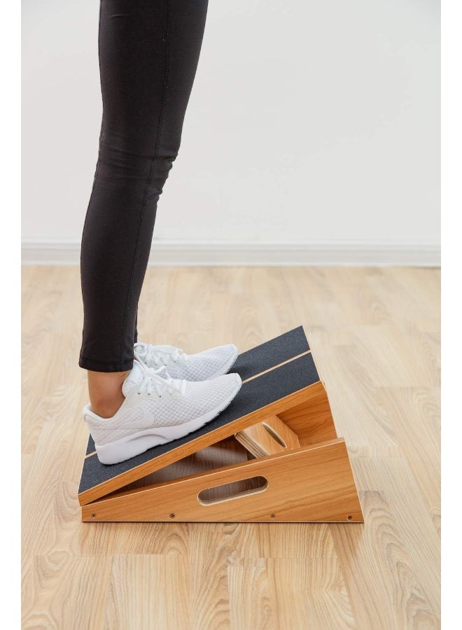 StrongTek Professional Wooden Slant Board, Adjustable Incline Board and Calf Stretcher, Stretch Board, Extra Side Handle Design for Portability, 16 X 12.5 Inches, 5 Positions (450 LB Capacity) (Full-Coverage) - Image 4