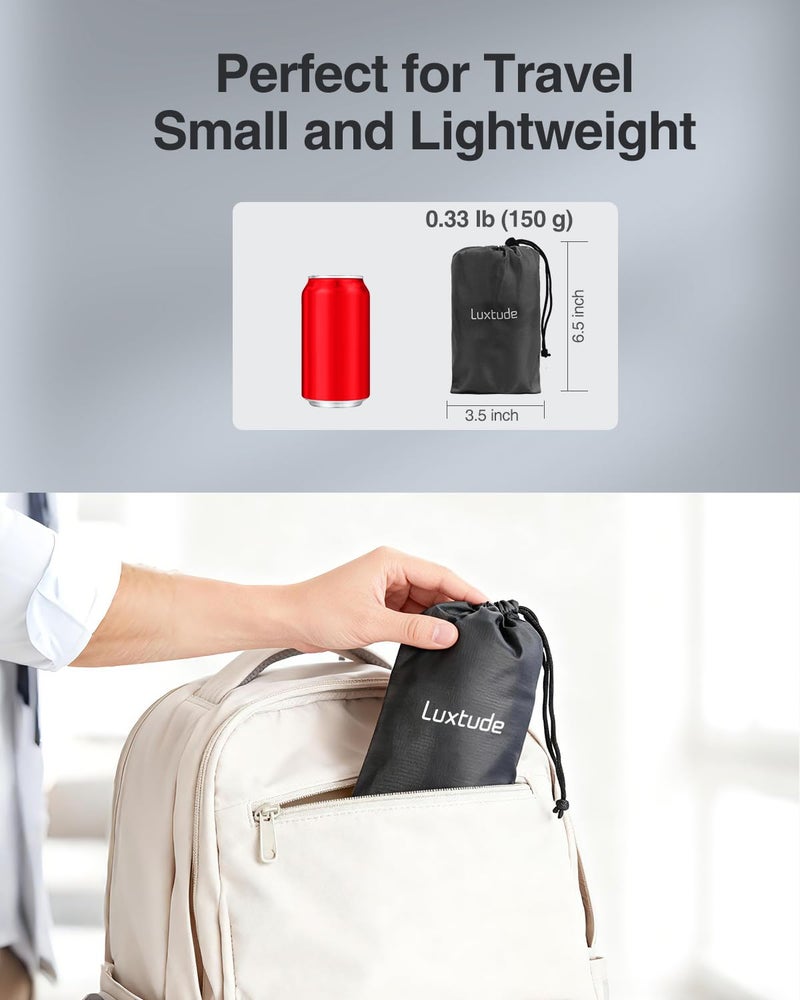 Luxtude Inflatable Neck Roll Pillow for Sleeping, Travel Cervical Pillow for Neck Pain Relief, Cylinder Support Pillows Round Bolster Pillows for Bed, Lumbar Roll, Legs, Back and Yoga (Grey-3.9in) - Image 4