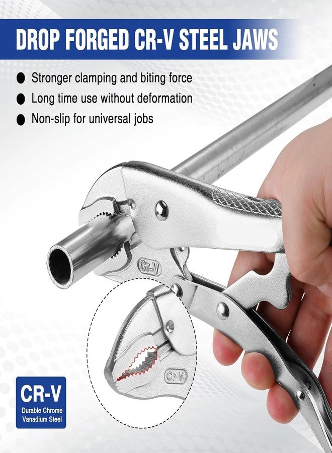 NIKTION Curved Jaw Locking Pliers, 10" Curved Jaw Pliers- Carbon Steel Vise Grips - Hardened Milled Jaws for Maximum Grip - Classic Trigger Release - Image 4