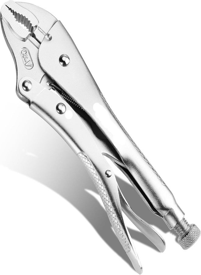 NIKTION Curved Jaw Locking Pliers, 10" Curved Jaw Pliers- Carbon Steel Vise Grips - Hardened Milled Jaws for Maximum Grip - Classic Trigger Release - Image 1