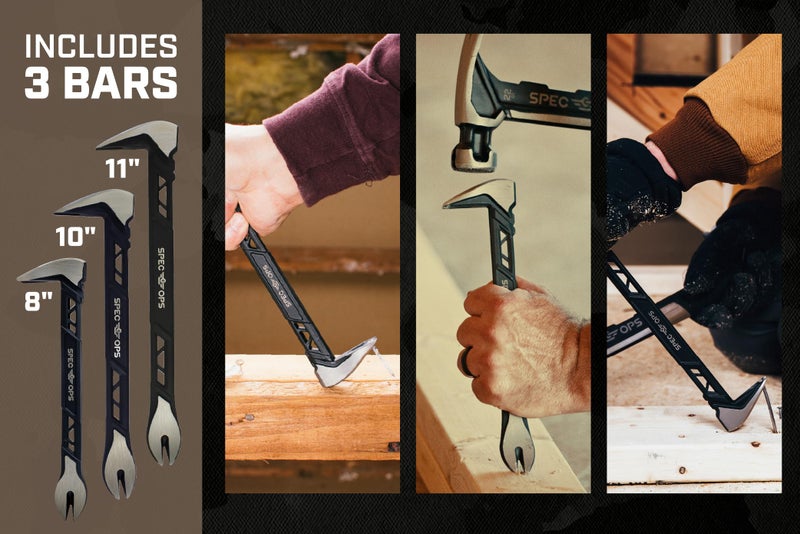 Spec-Ops Spec Ops Tools 8", 10" and 11" Nail Puller Cats Paw Pry Bar, High-Carbon Steel - Image 5