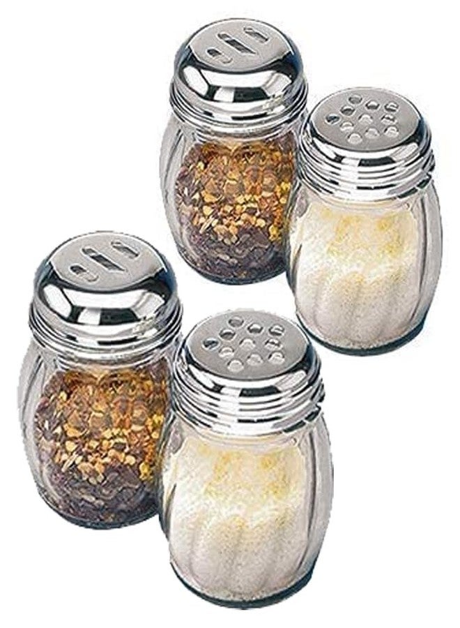 PAUL SONS Hospitality Spices Shaker Stainless Steel Top/Plastic Bottom Retro Style Dispensers with Lids/Salt & Pepper Shakers Set of 4Pcs - Image 1
