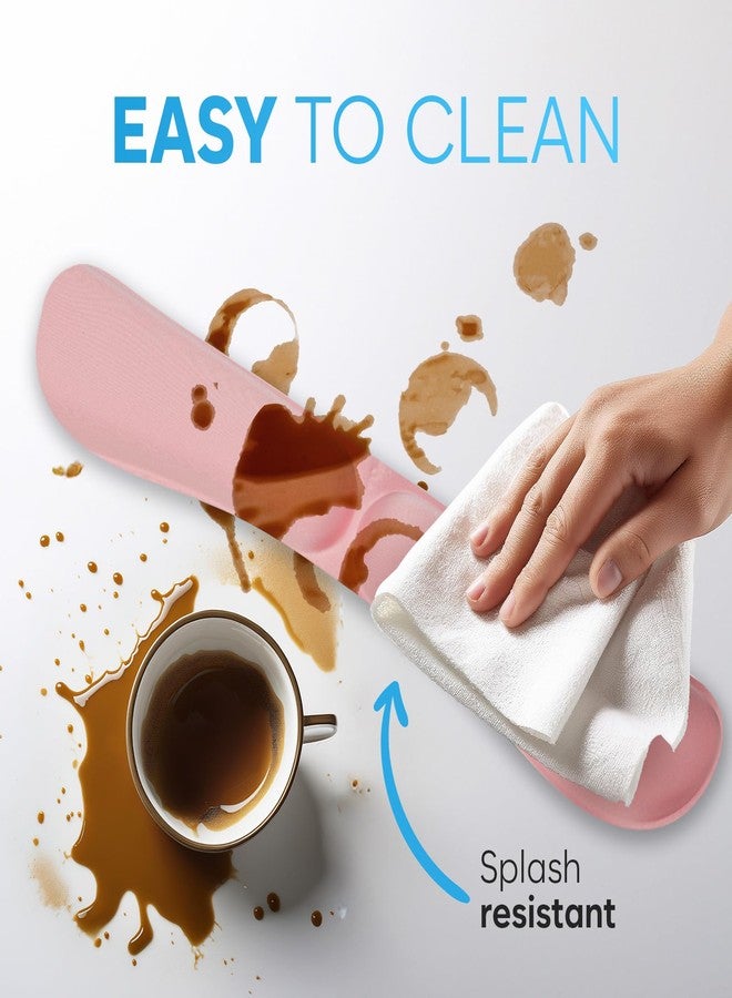 KLIM Mouse & Keyboard Wrist Rest Set - Silky Gel Memory Foam - Ergonomic Wrist Rest for Computer Keyboard, Wrist Pad for Keyboard + Wrist Rest for Mouse - for Gaming and Office - Pain Relief - Pink - Image 4