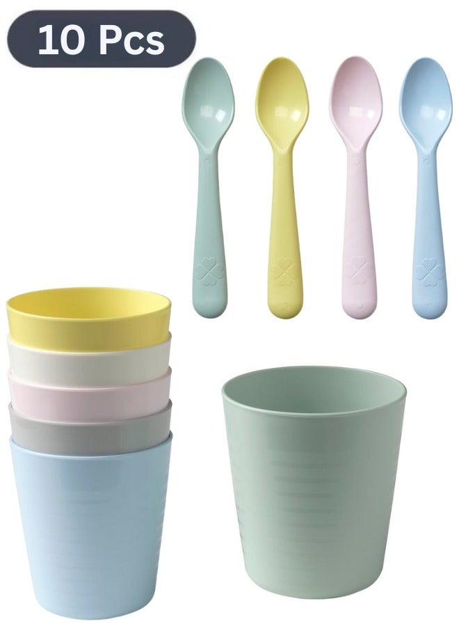 Ikea 10-piece kids' dinner set made of BPA-free polypropylene  Includes pieces of spoons and pieces of Microwave and dishwasher 