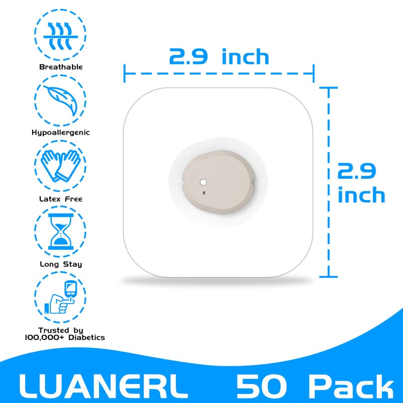 luanerl Dexcom g7 Over Patches Waterproof Full Coverage 50 Pack Breathable & Transparent G7 Overpatch Tape Long Lasting to 10 Days - Image 3