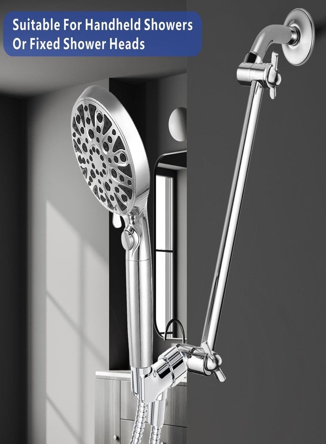 Voolan 11 Inch Shower Extension Arm with Lock Joints, Adjustable Height and Angle, Premium Solid Brass Anti-leak (Chrome) - Image 4