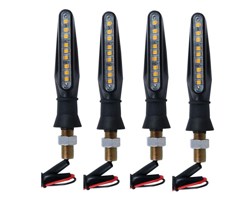 DHANVINE Front & Rear Side Sleek Yellow Indicator Light Set of 4 For Hero Glamour - Image 1