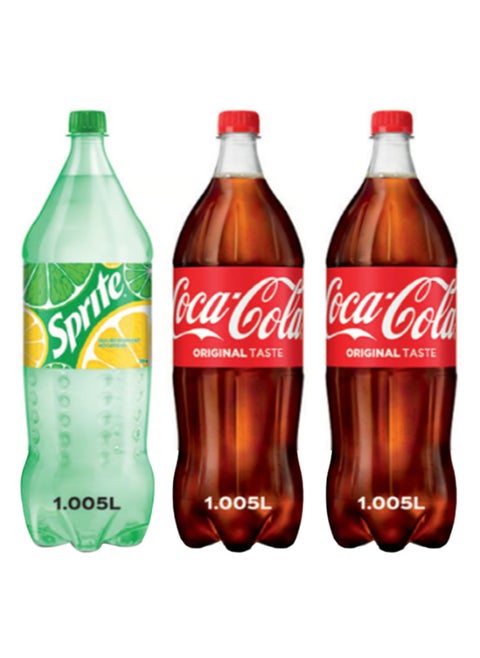 Assorted Soft Drinks ( Sprite + Original coke + Original coke) 3 x 1.005L