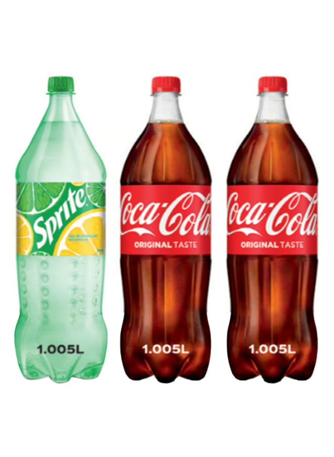 Assorted Soft Drinks ( Sprite + Original coke + Original coke) 3 x 1.005L