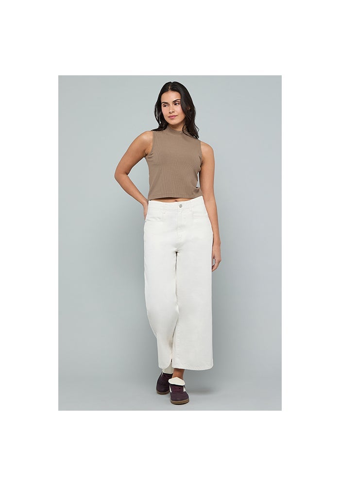 R&B Ribbed Sleeveless Top with High Neck - Image 4