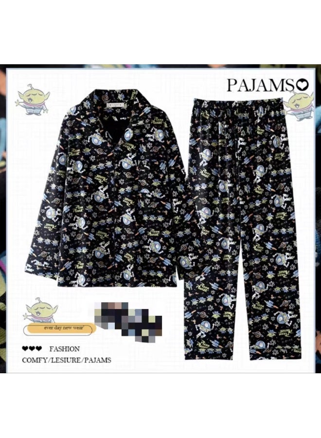 2025 New Korean Style Long Sleeve Pajama Set