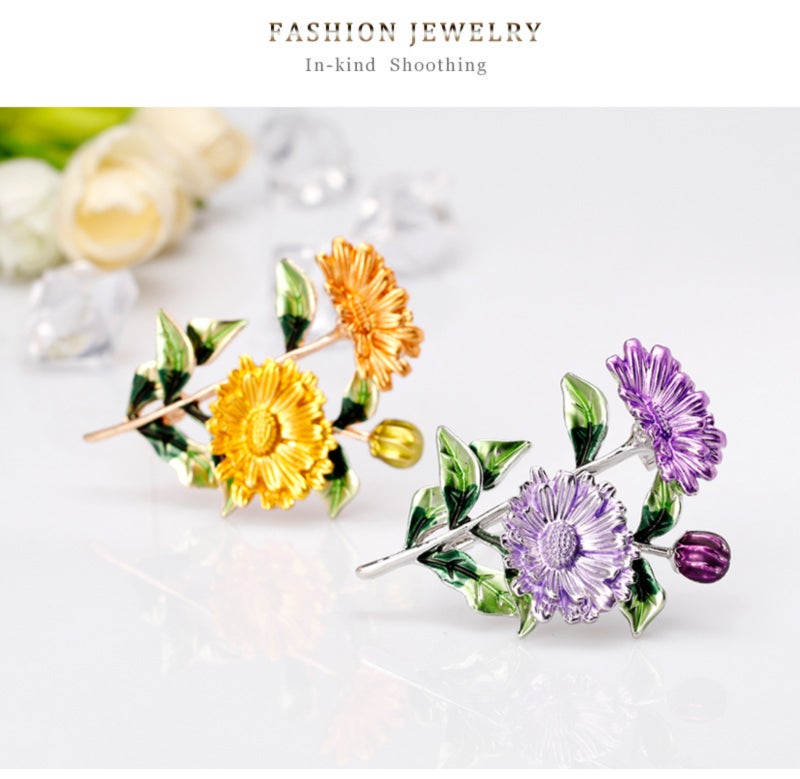 Enamel Blossom Alloy Pin - Image 2