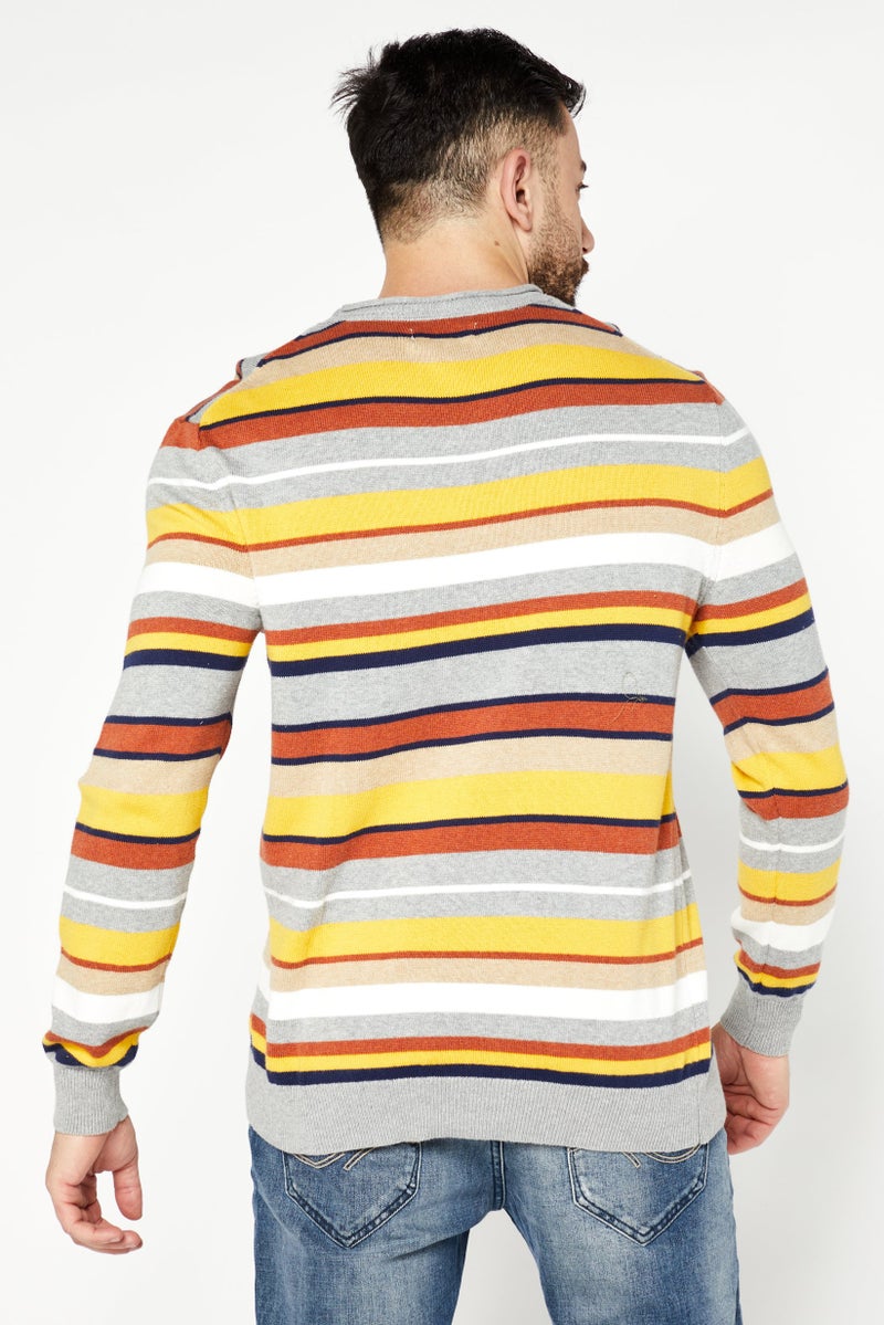 Club Room Men Crew Neck Long Sleeve Stripe Sweater, Multicolor - Image 3
