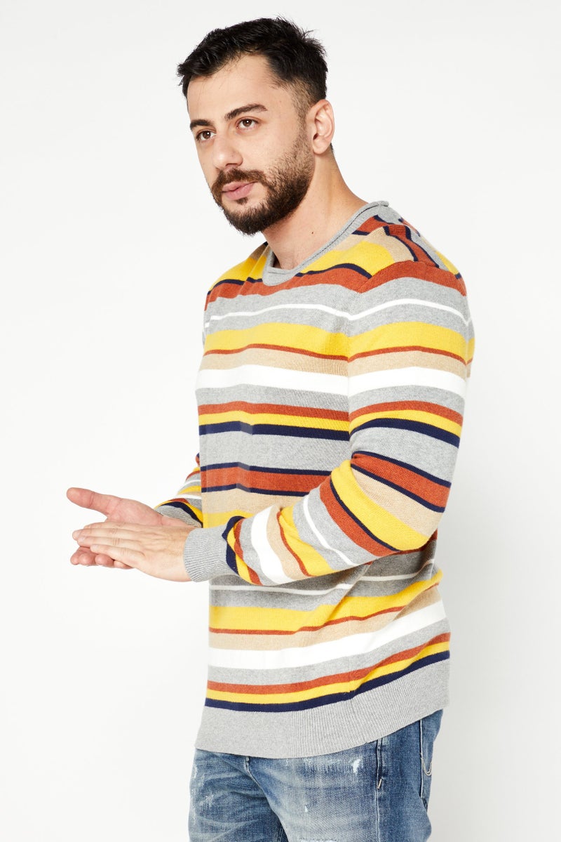 Club Room Men Crew Neck Long Sleeve Stripe Sweater, Multicolor - Image 4