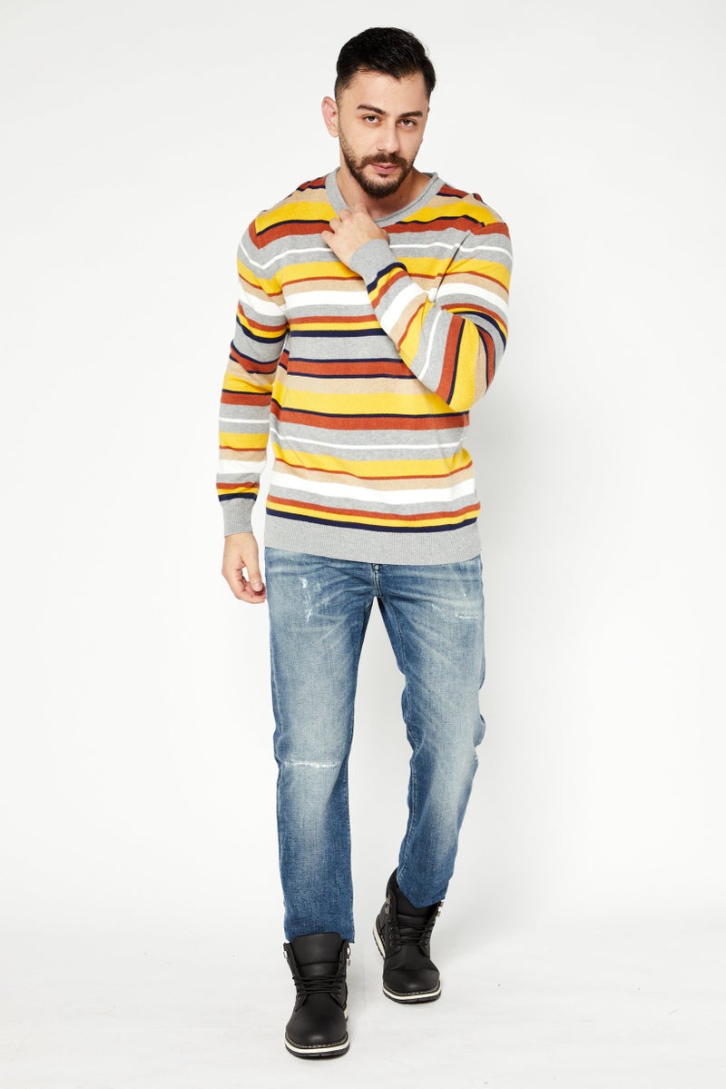 Club Room Men Crew Neck Long Sleeve Stripe Sweater, Multicolor - Image 2