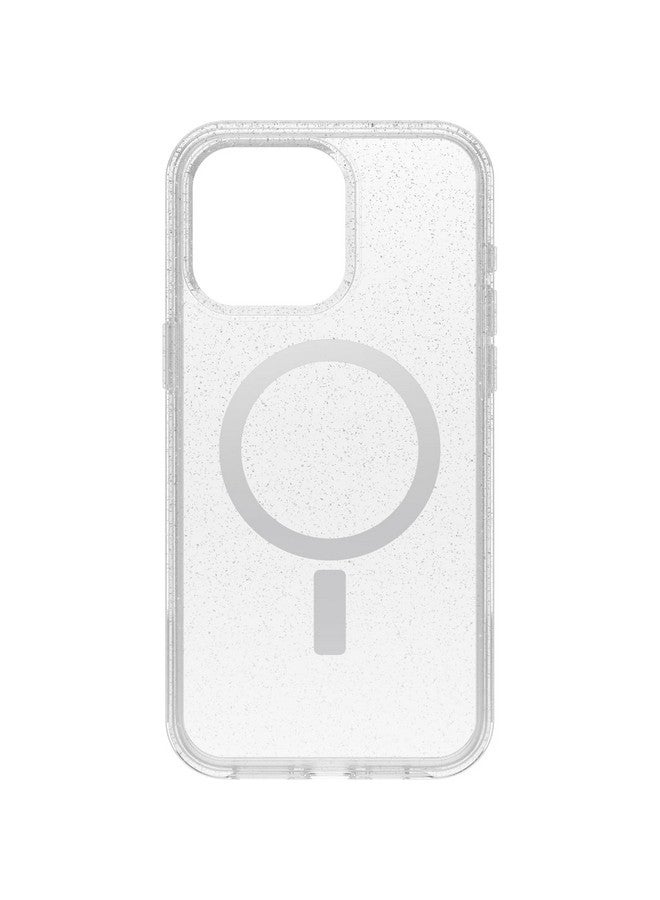 Otterbox OtterBox iPhone 15 Pro MAX (Only) Symmetry Series Clear Case - Stardust (Clear/Silver), Snaps to MagSafe, Ultra-Sleek, Raised Edges Protect Camera & Screen  - Image 1
