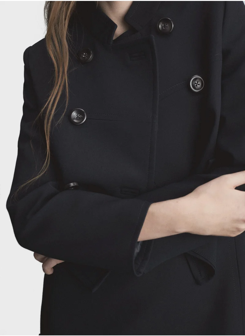 مانجو Double-Breasted Cropped Jacket