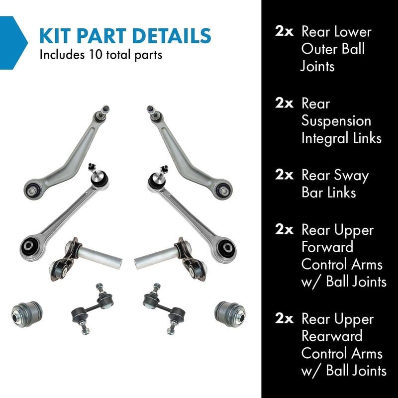 TRQ 10 Piece Rear Suspension Kit for BMW 525i, 528i, 530i, 540i, M5 (1997-2003) - Image 2