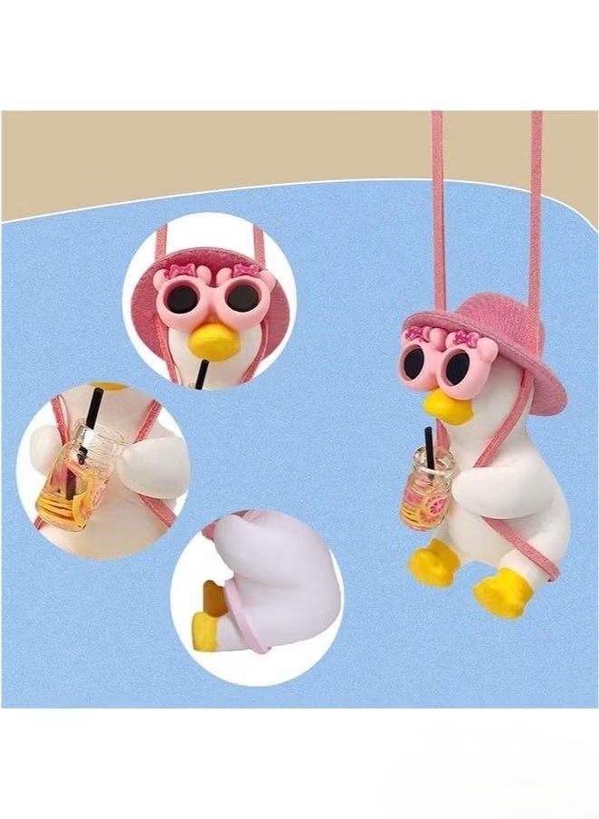 Generic Cool Swinging Duck Car Hanging Ornament, Pendant for Interior Rearview Mirror Decoration, and Car Rear View Mirror Hanging Accessories  - Image 3