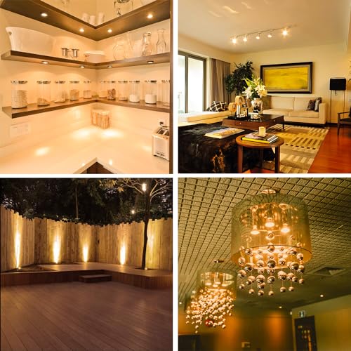 Lacnooe MR16 Halogen Bulb 35W Dimmable 12V GU5.3 Bi-pin Base Spotlight with Long Lifespan, 6 Pack MR16 Bulbs with Clear Glass Cover for Landscape Lights, Track Lights, Fiber Optics, 2700K Warm White - Image 5