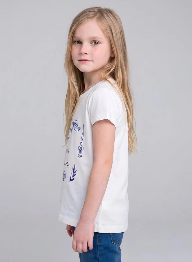 Take Two Girls Regular Fit Graphic T-Shirt By Juniorloom
