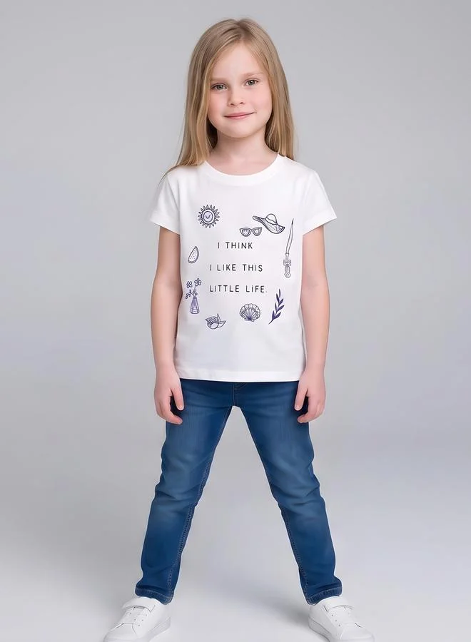 Take Two Girls Regular Fit Graphic T-Shirt By Juniorloom