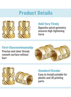 SYOSI 150 pcs 3D Printing Brass Nuts, M3x4x5mm M3 Threaded Insert Knurled Brass Nuts Female Thread Knurled Heat Embedment Nut for 3D Printing Parts Loptop Automotive Plastic Shell  - Image 3