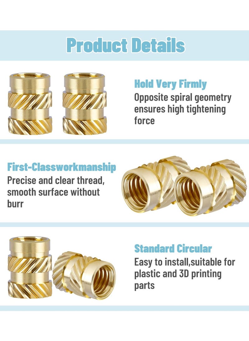SYOSI - 150 pcs 3D Printing Brass Nuts, M3x4x5mm M3 Threaded Insert Knurled Brass Nuts Female Thread Knurled Heat Embedment Nut for 3D Printing Parts Loptop Automotive Plastic Shell - Image 1