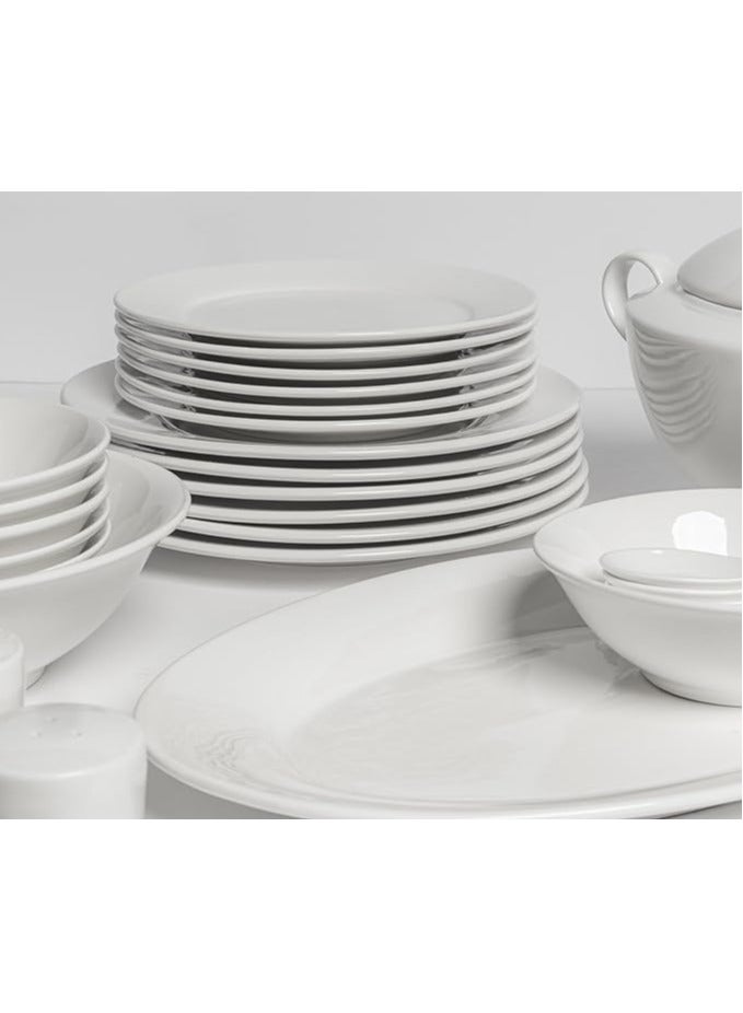 White Premium Porcelain Dinner Set For 6 People | Serving Utensils (54 Pieces) - Image 3