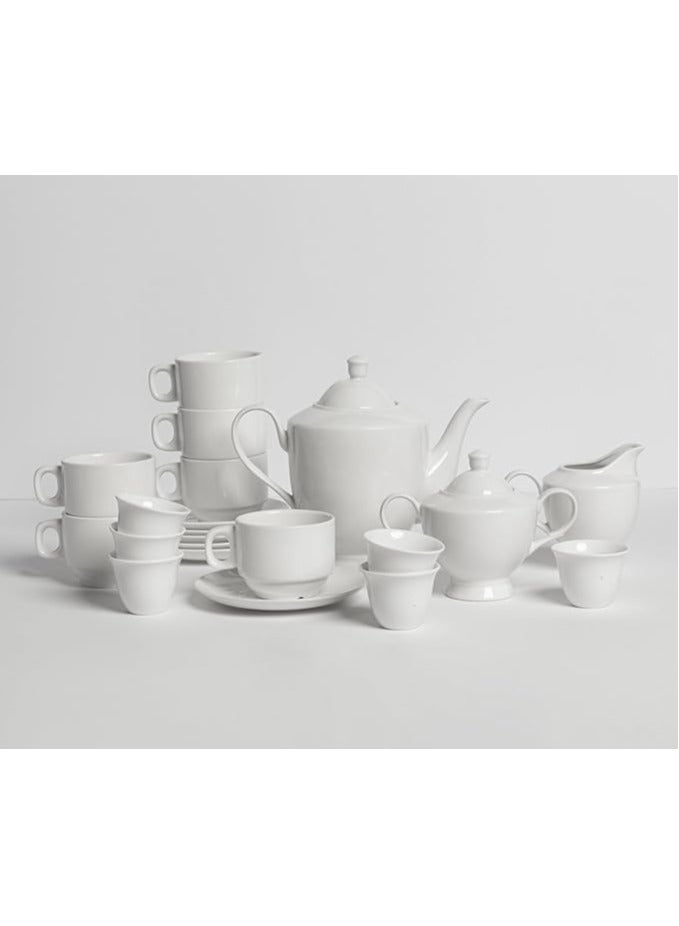 White Premium Porcelain Dinner Set For 6 People | Serving Utensils (54 Pieces) - Image 4
