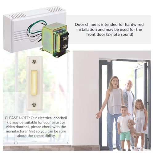 Newhouse Hardware Hardwired Chime Kit with 16-Volt/30VA Transformer and Surface-Mount White Button - Image 2
