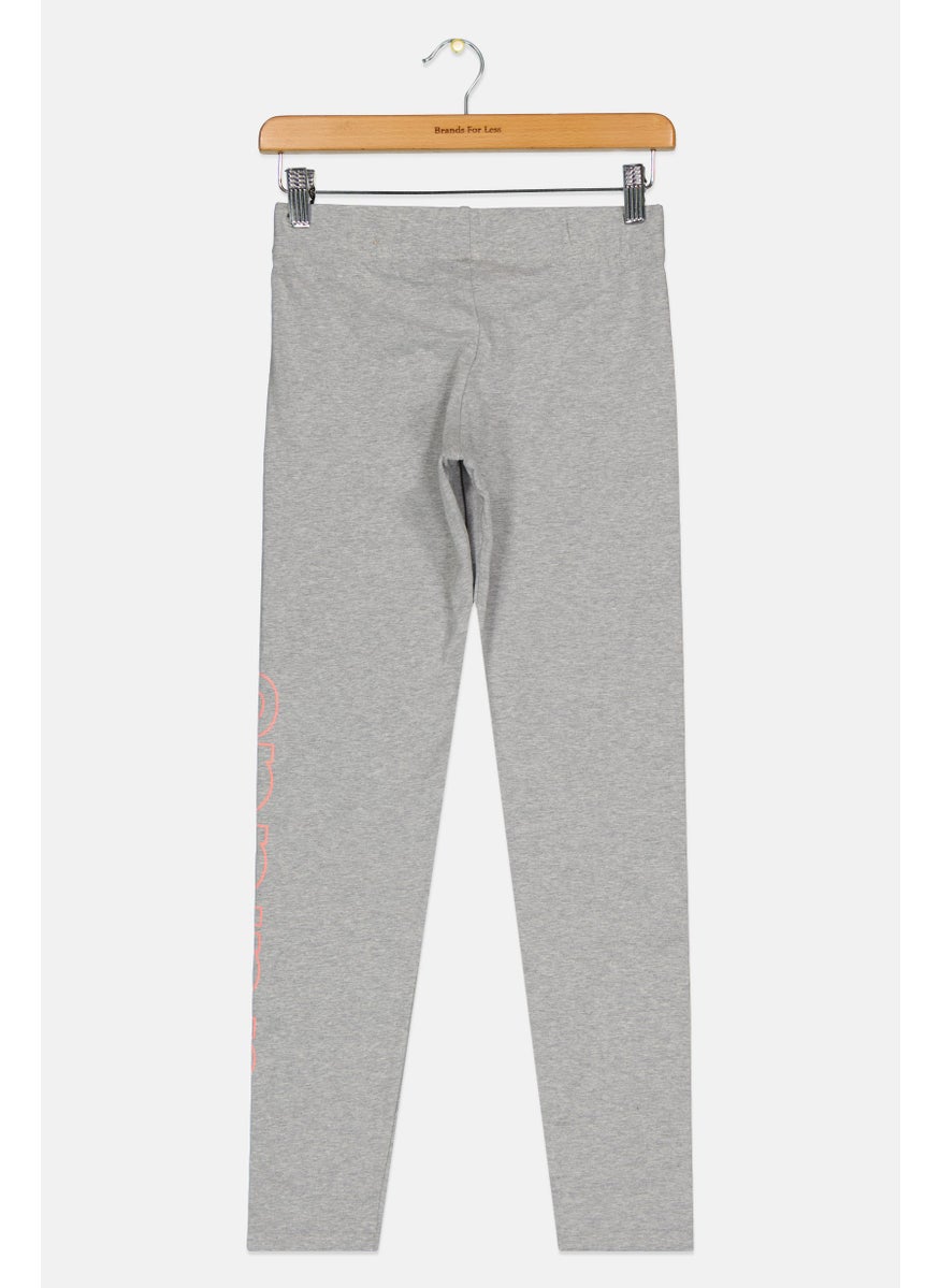 Adidas Kids Girl Brand Logo Outdoor Sweatpants, Grey  - Image 2