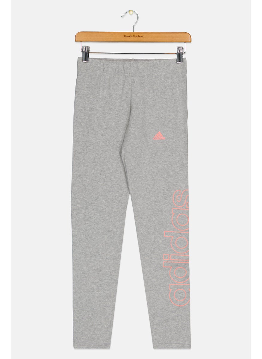 Adidas Kids Girl Brand Logo Outdoor Sweatpants, Grey  - Image 1