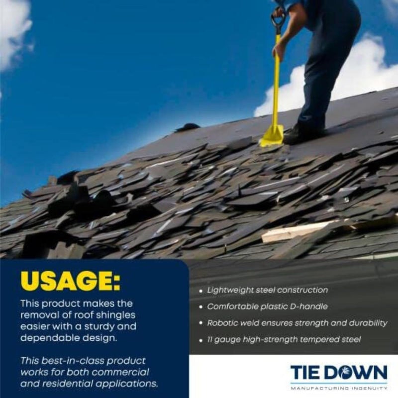 Tie Down 13882 El Burro Shingle Shovel, Stripper, Roof Tear Off and Nail Removal Tool - Image 2