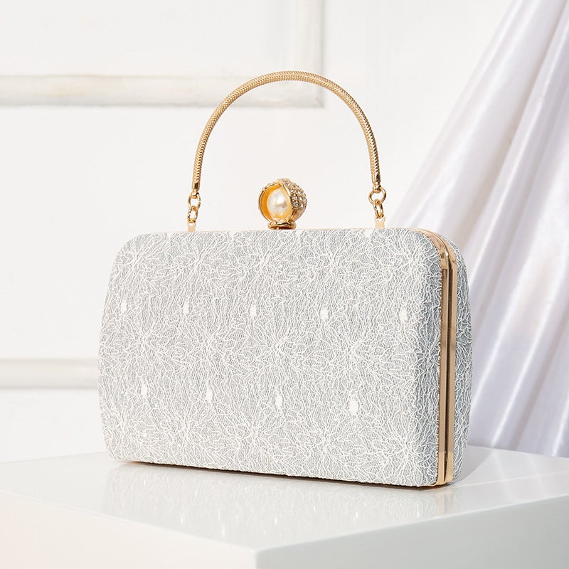 Cheongsam Women'S Bag Wedding Bridal Bag Dress Handbag Chain Bag Lace Decoration Retro Light Luxury - Image 1