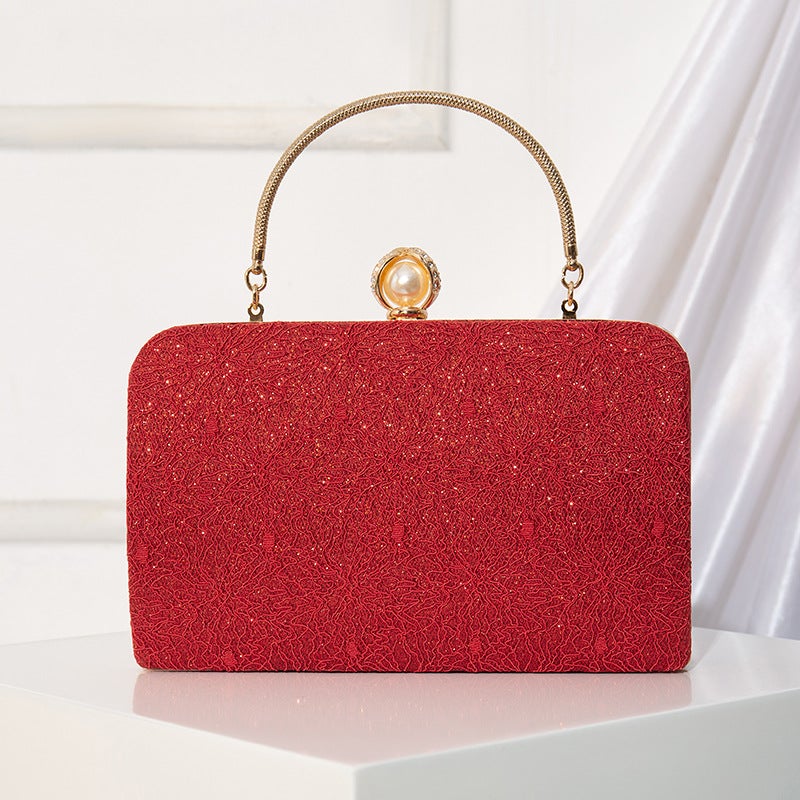 Cheongsam Women'S Bag Wedding Bridal Bag Dress Handbag Chain Bag Lace Decoration Retro Light Luxury - Image 4