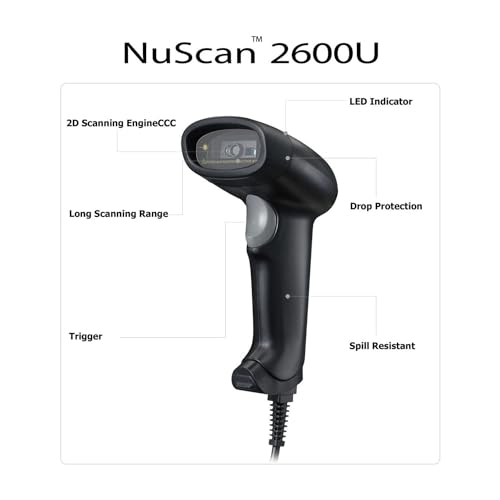 Adesso NuScan 2600U 2D Barcode Scanner with Superior Scanning Performance - USB & Serial Port Interface - Compatible with Various Operating Systems - Supports 1D & 2D Symbologies - Image 3