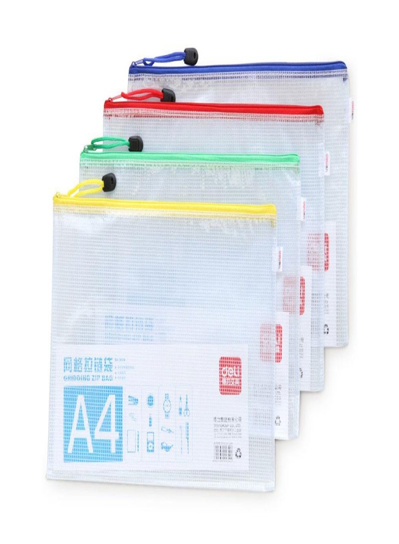Zipper Bag A4  Deli PVC  4 pcs in Pkt