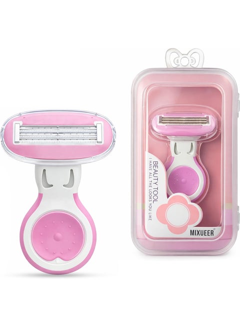 Razor, 3 Blade Razor, Removable Head Design For Easy Replacement, Smooth & Precise Shave Technology, Daily Grooming For Women, Pink