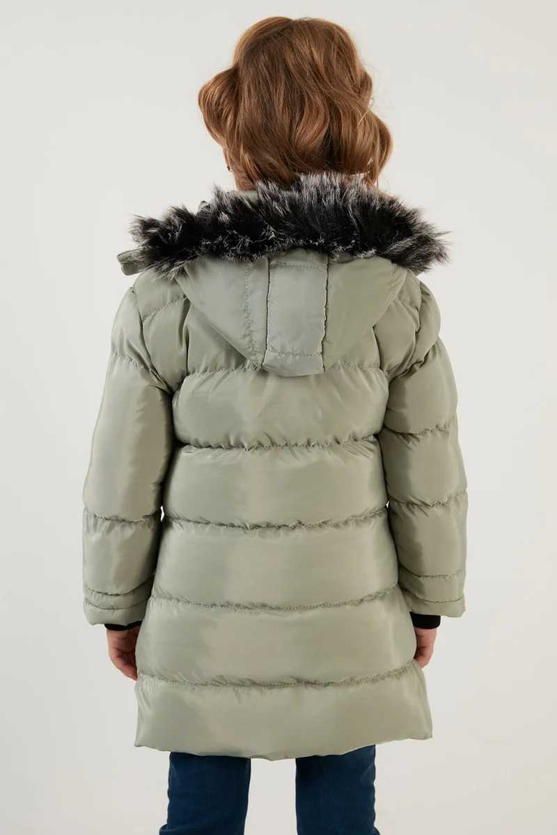 Lela Feather Hooded Puffer Coat with Pockets Girls' Coat 5766038