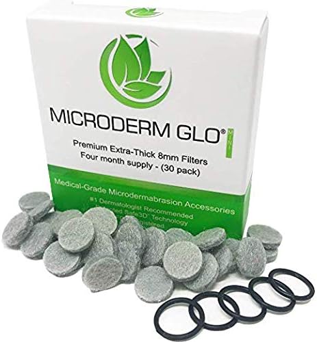 Mini Premium ExtraThick 8mm Filters by Microderm GLO 30 Pack  Medical Grade Microdermabrasion Accessories with Patented Safe3D Technology Safe for All Skin Types
