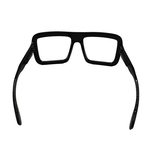 VIGUEUR Thick Square Frame Glasses - Oversized Black Glasses Clear Lens for Women, Men - Image 2