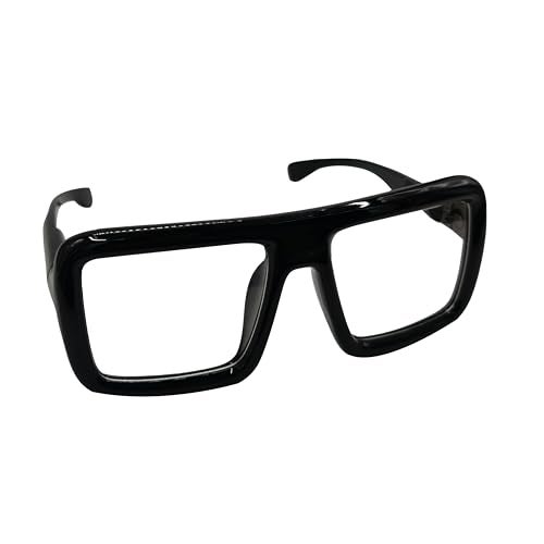 VIGUEUR Thick Square Frame Glasses - Oversized Black Glasses Clear Lens for Women, Men - Image 3