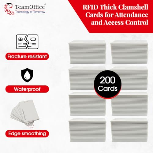 Team Office RFID Thick Clamshell Cards Pack of 200 – 125 kHz LF Proximity Smart Cards for Access Control & Attendance Systems - Image 3