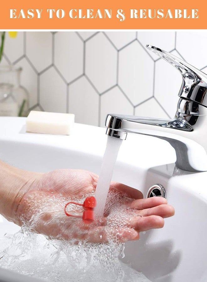 يتومي مجموعة YETOOME المكونة من 20 قطعة من أغطية المصاصات العصرية لستانلي، أغطية سيليكون ملونة لطيفة قابلة لإعادة الاستخدام لمصاصات الأكواب مقاس 10 مم - Image 5