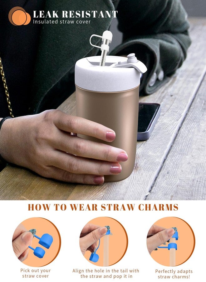 يتومي مجموعة YETOOME المكونة من 20 قطعة من أغطية المصاصات العصرية لستانلي، أغطية سيليكون ملونة لطيفة قابلة لإعادة الاستخدام لمصاصات الأكواب مقاس 10 مم - Image 4