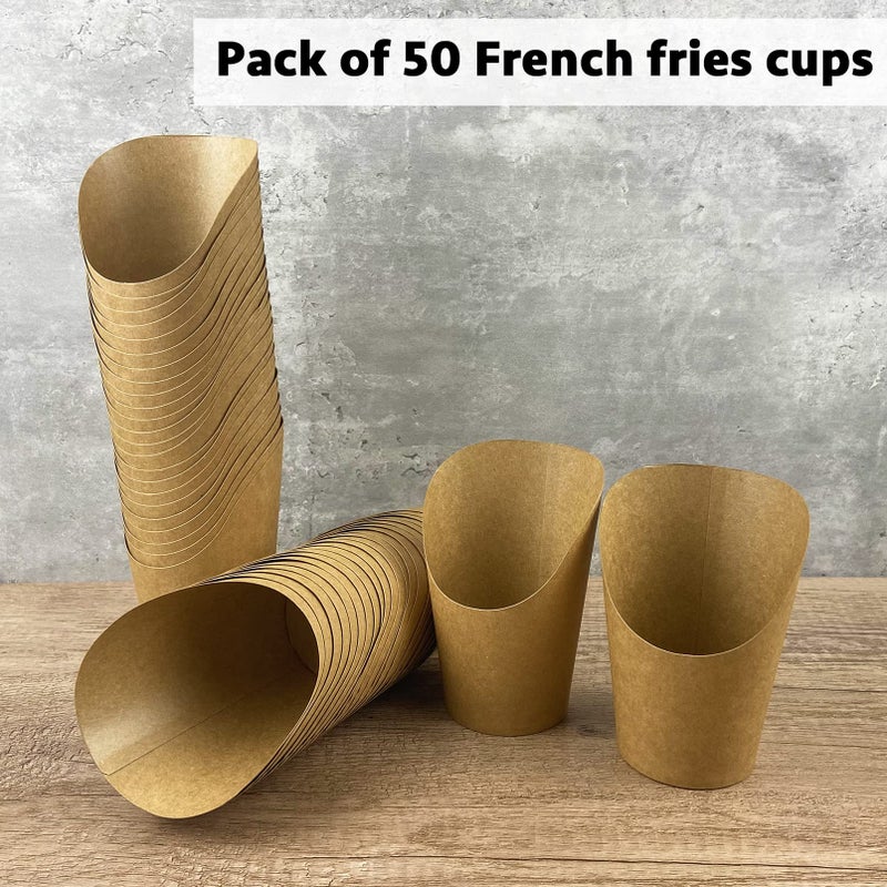 CAMKYDE 50 Pcs French Fries Holder, 14oz Disposable Paper French Fry Cups Charcuterie Cups for all Occasions (14oz) - Image 4