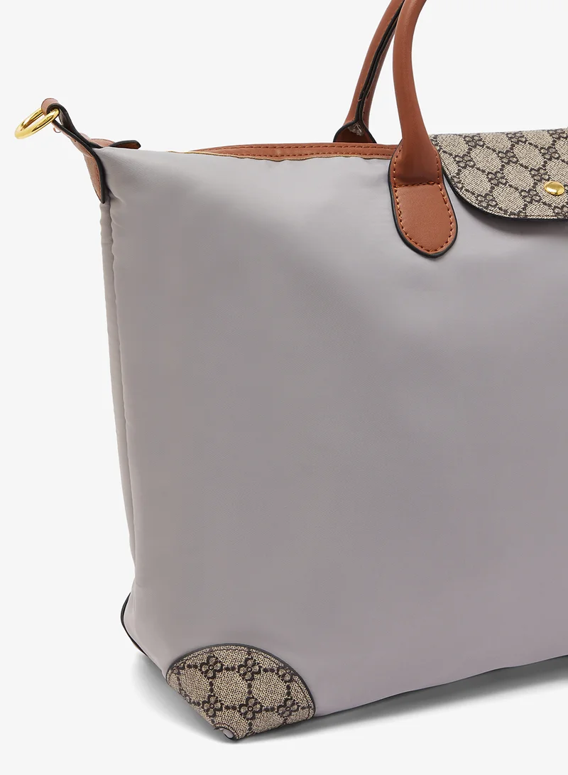 ELLA Grey Multi-use Printed Classic Travel Duffel Bag for Women | Best Price UAE
